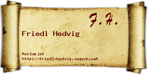 Friedl Hedvig névjegykártya